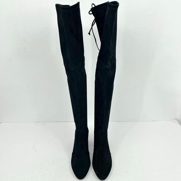 Stuart Weitzman Womens Flareland Over The Knee Boots US 7 B Black Suede NWOB - Picture 7 of 12